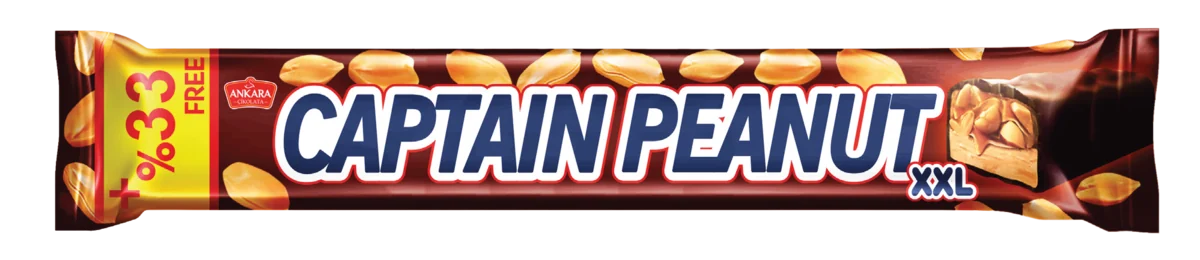 Ender Captain Peanut 50 g · XXL — Barre de nougat cacahuète et caramel, enrobage chocolat composé