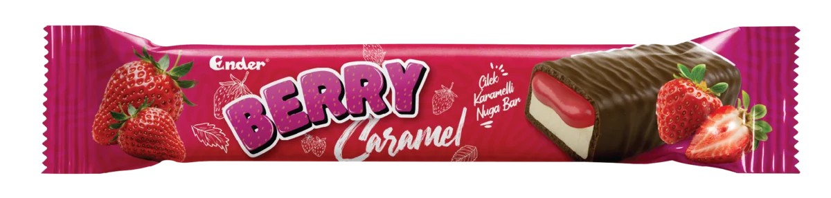 Ender Caramel Serisi Berry 55 g — Compound-coated flavoured nougat bar