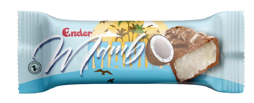 Ender Mambo 25 غ — لوح بجوز الهند مغطى بشوكولاتة الحليب