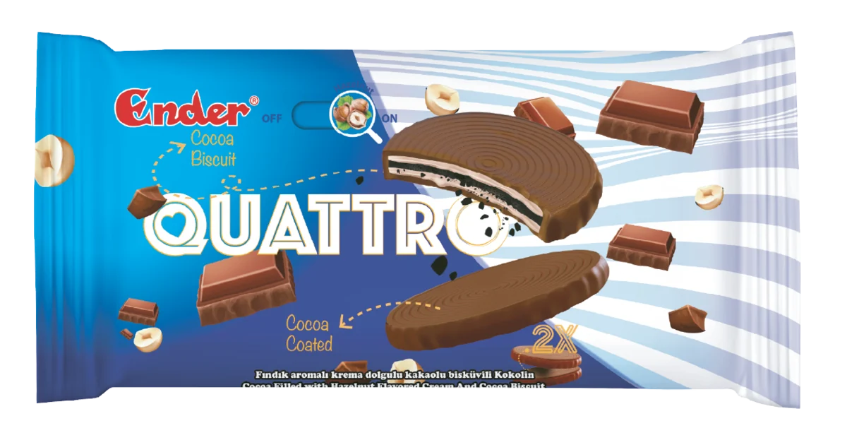 Ender Quattro Hazelnut 42 g — Cream-filled flavoured bar