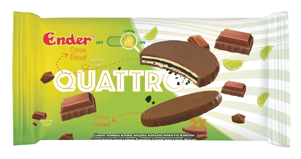 Ender Quattro Limón 42 g — Barra rellena de crema con sabores
