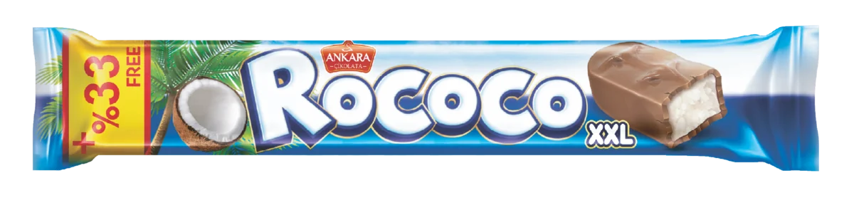 Ender Rococo 50 غ · XXL — لوح بجوز الهند مغطى بشوكولاتة مركّبة